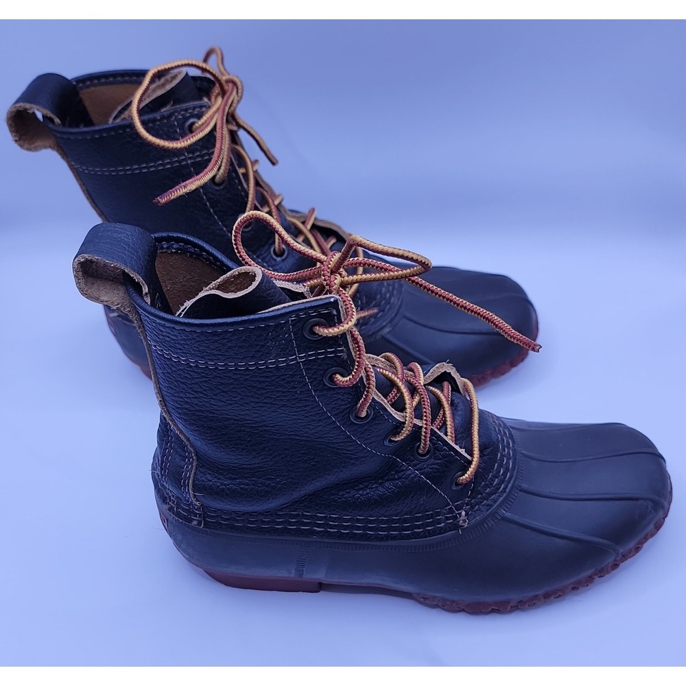 L.L.Bean Bison Leather 8" Lace Up Boots Women's size 8 - Picture 4 of 10